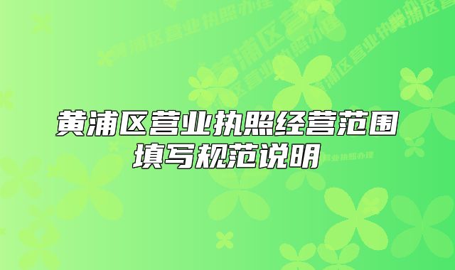 黃浦區(qū)營(yíng)業(yè)執(zhí)照經(jīng)營(yíng)范圍填寫規(guī)范說明