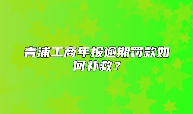 青浦工商年報逾期罰款如何補救？