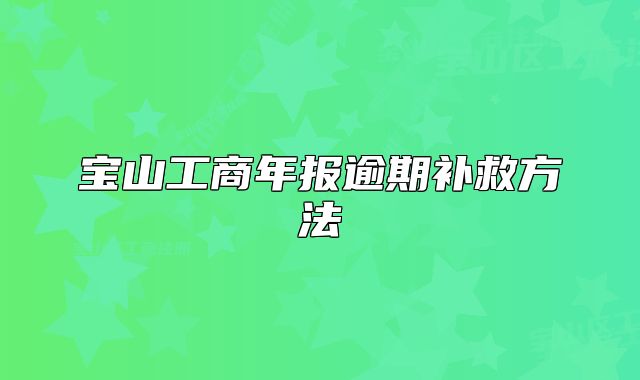 寶山工商年報逾期補救方法