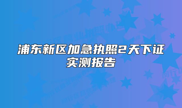 浦東新區(qū)加急執(zhí)照2天下證實測報告