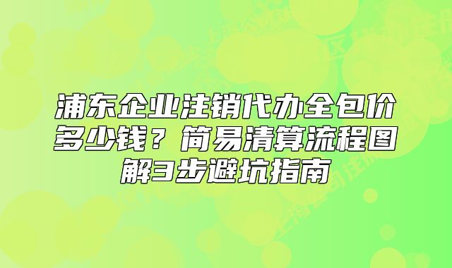 浦東企業(yè)注銷代辦全包價多少錢？簡易清算流程指南