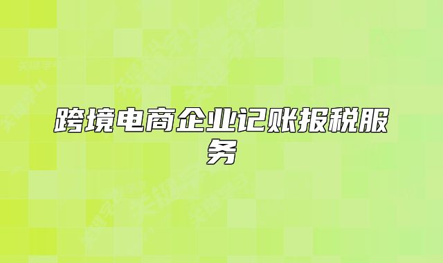 跨境電商企業(yè)記賬報稅服務(wù)