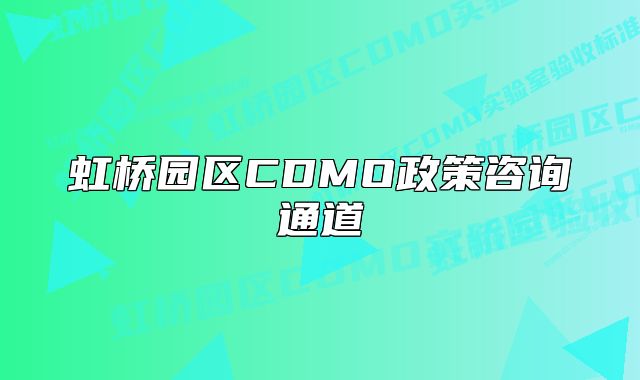 虹橋園區(qū)CDMO政策咨詢(xún)通道
