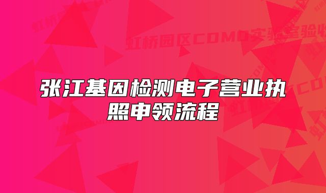 張江基因檢測電子營業(yè)執(zhí)照申領(lǐng)流程