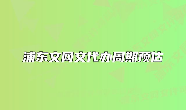 浦東文網(wǎng)文代辦周期預(yù)估