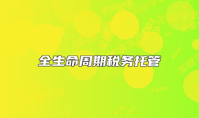 全生命周期稅務(wù)托管