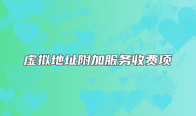 虛擬地址附加服務(wù)收費(fèi)項(xiàng)