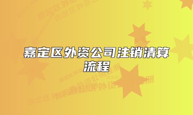 嘉定區(qū)外資公司注銷清算流程