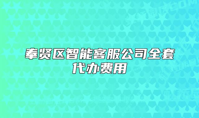 奉賢區(qū)智能客服公司全套代辦費(fèi)用