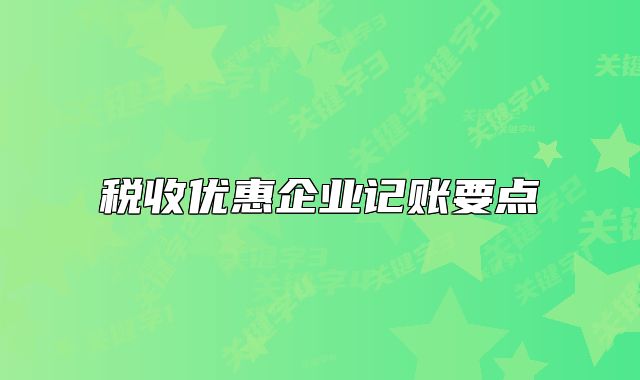 稅收優(yōu)惠企業(yè)記賬要點(diǎn)