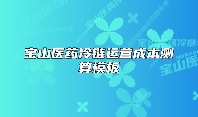 寶山醫(yī)藥冷鏈運(yùn)營(yíng)成本測(cè)算模板