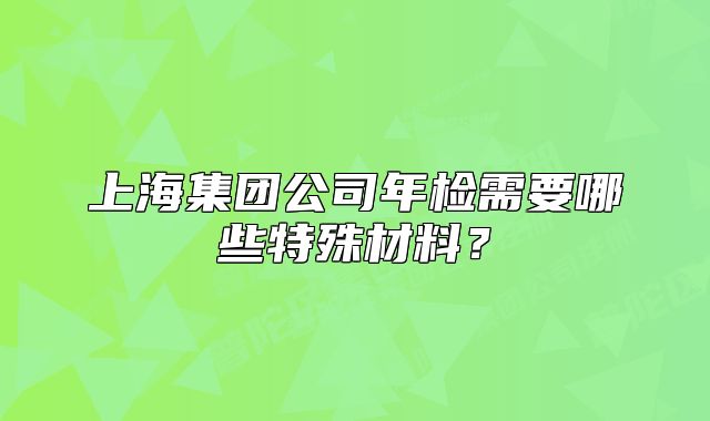 上海集團(tuán)公司年檢需要哪些特殊材料？