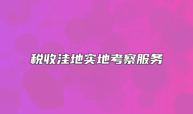稅收洼地實(shí)地考察服務(wù)