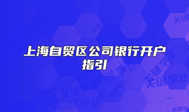 上海自貿(mào)區(qū)公司銀行開戶指引