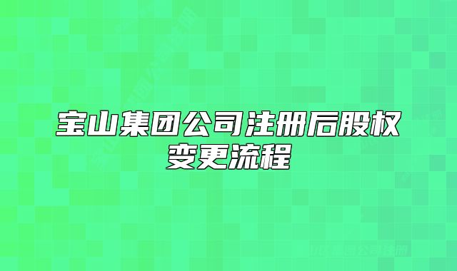 寶山集團(tuán)公司注冊(cè)后股權(quán)變更流程