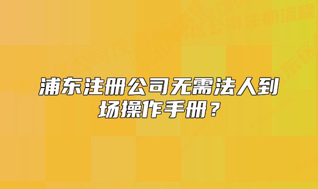 浦東注冊(cè)公司無需法人到場操作手冊(cè)？