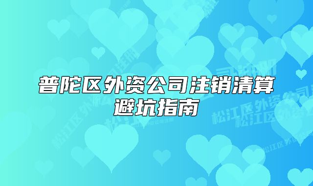 普陀區(qū)外資公司注銷清算避坑指南