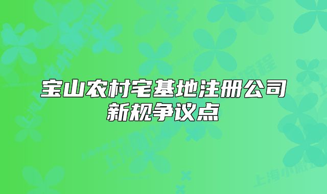 寶山農(nóng)村宅基地注冊(cè)公司新規(guī)爭(zhēng)議點(diǎn)
