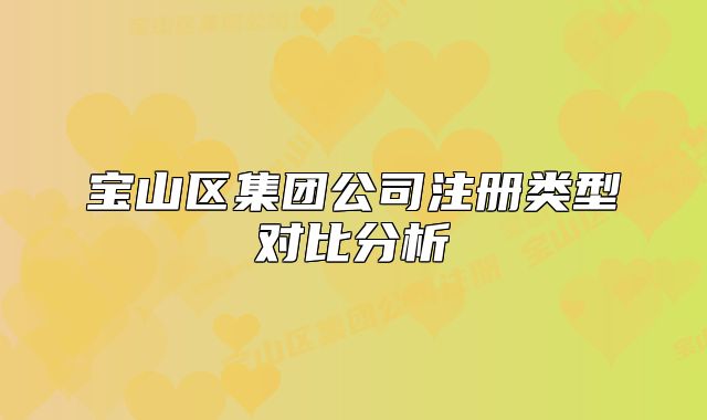 寶山區(qū)集團(tuán)公司注冊類型對比分析