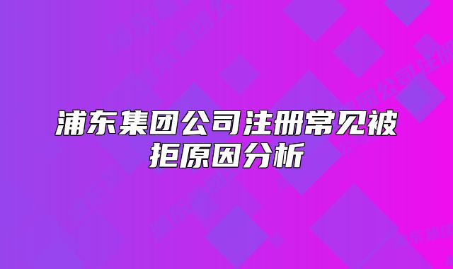 浦東集團公司注冊常見被拒原因分析