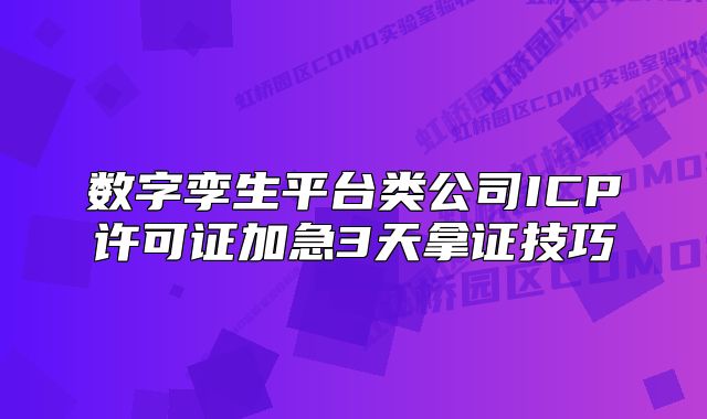 數(shù)字孿生平臺類公司ICP許可證加急3天拿證技巧
