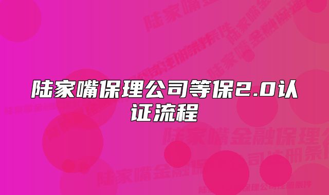 陸家嘴保理公司等保2.0認證流程