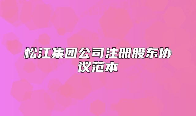 松江集團公司注冊股東協議范本