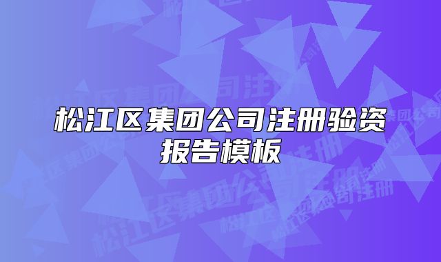 松江區(qū)集團公司注冊驗資報告模板