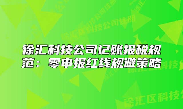 徐匯科技公司記賬報(bào)稅規(guī)范：零申報(bào)紅線規(guī)避策略
