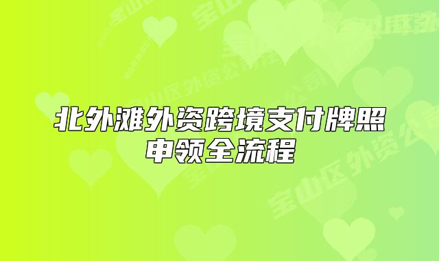 北外灘外資跨境支付牌照申領全流程