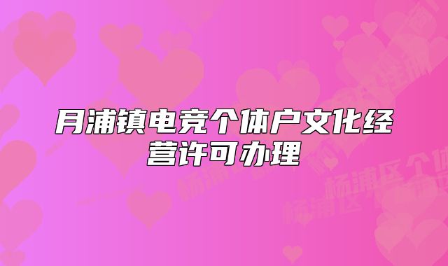 月浦鎮(zhèn)電競個體戶文化經(jīng)營許可辦理
