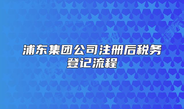 浦東集團(tuán)公司注冊(cè)后稅務(wù)登記流程