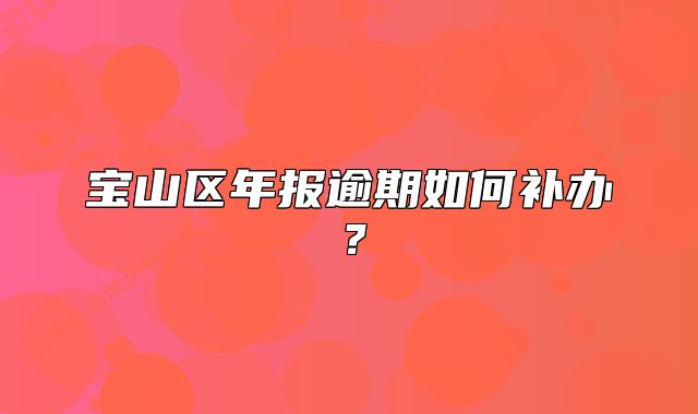 寶山區(qū)年報(bào)逾期如何補(bǔ)辦？