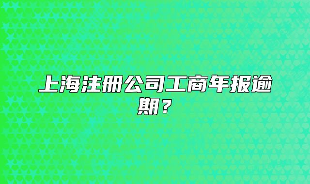 上海注冊公司工商年報(bào)逾期？