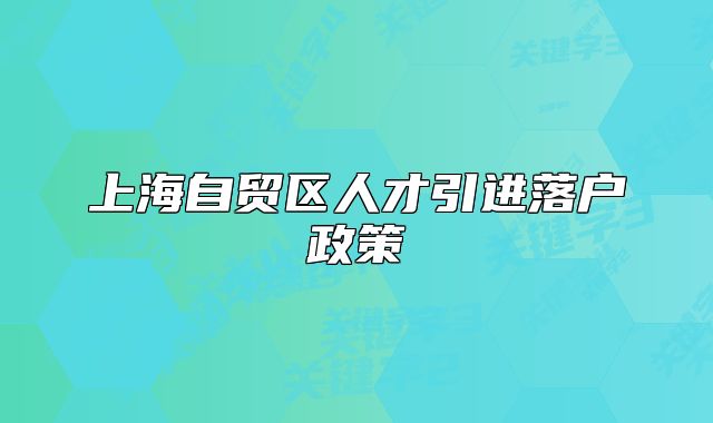 上海自貿(mào)區(qū)人才引進(jìn)落戶(hù)政策