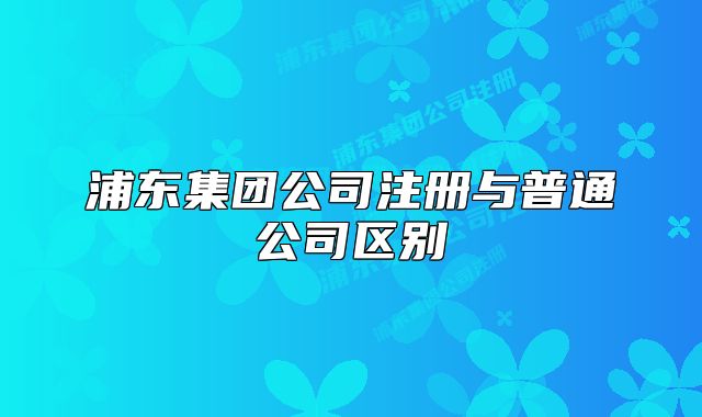 浦東集團(tuán)公司注冊(cè)與普通公司區(qū)別