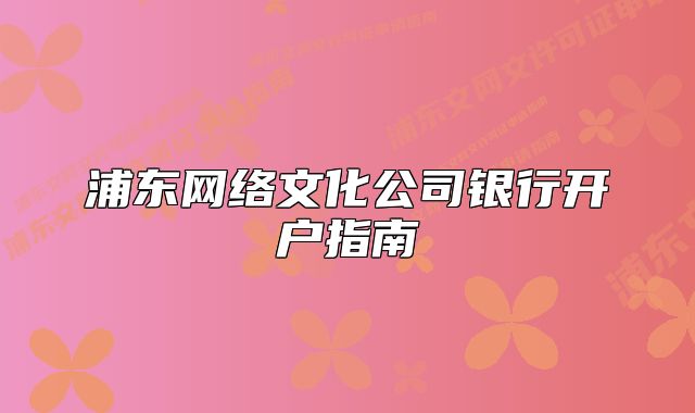 浦東網(wǎng)絡(luò)文化公司銀行開戶指南