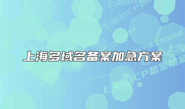上海多域名備案加急方案