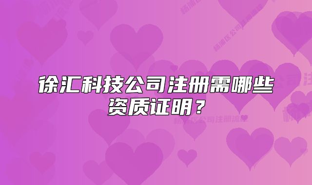 徐匯科技公司注冊(cè)需哪些資質(zhì)證明？
