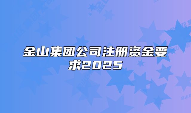金山集團公司注冊資金要求2025