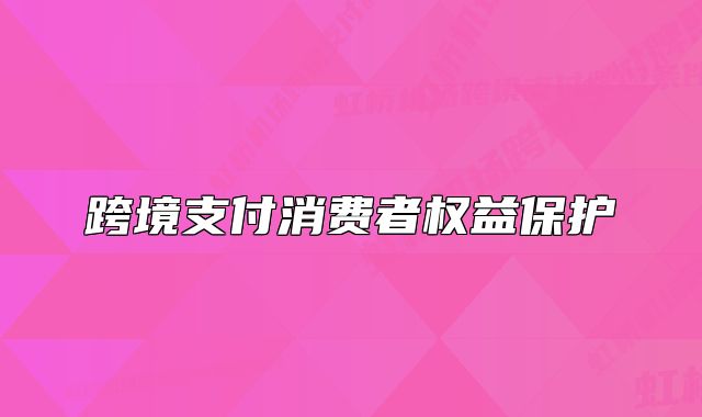 跨境支付消費(fèi)者權(quán)益保護(hù)