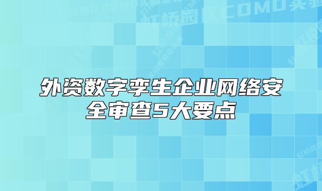外資數(shù)字孿生企業(yè)網(wǎng)絡(luò)安全審查5大要點(diǎn)