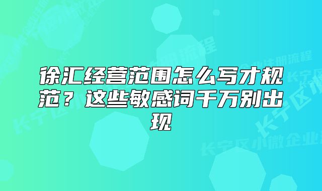 徐匯經(jīng)營(yíng)范圍怎么寫才規(guī)范？這些敏感詞千萬別出現(xiàn)