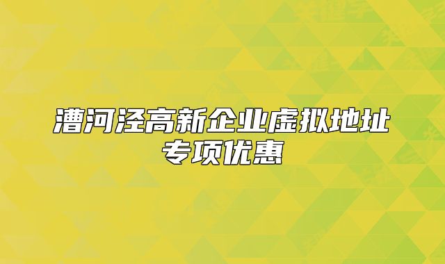 漕河涇高新企業(yè)虛擬地址專項優(yōu)惠