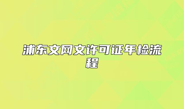 浦東文網(wǎng)文許可證年檢流程