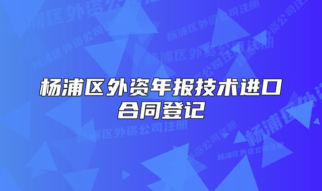 楊浦區(qū)外資年報(bào)技術(shù)進(jìn)口合同登記