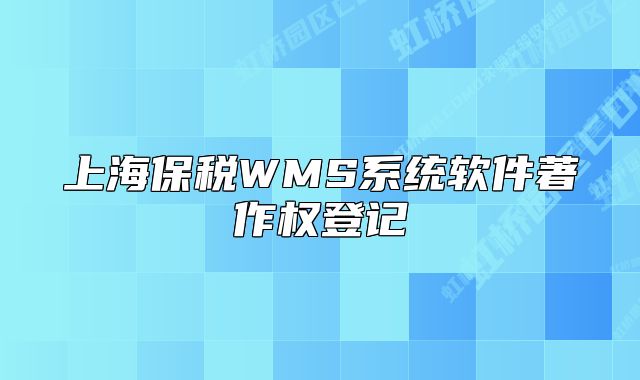 上海保稅WMS系統(tǒng)軟件著作權登記