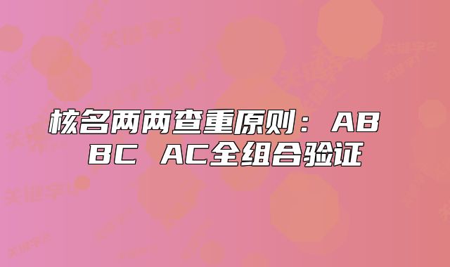 核名兩兩查重原則：AB BC AC全組合驗證