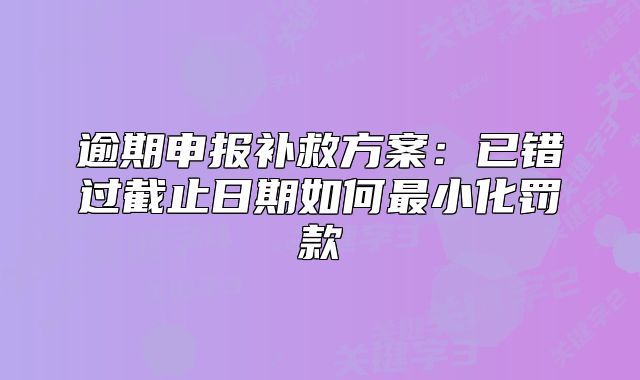 逾期申報補(bǔ)救方案：已錯過截止日期如何最小化罰款