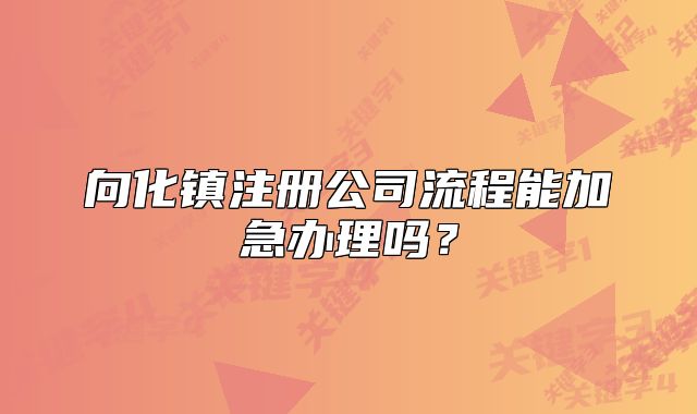 向化鎮(zhèn)注冊公司流程能加急辦理嗎？